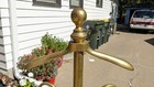 Vtg Brass Gentleman s Butler Dressing Rack Clothing Valet Coin Tray Mcm