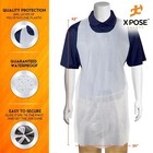 100 Disposable White Plastic poly Aprons Full Bib Embossed 24  X 42  Single Use