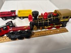 Mixed Wooden Train Lot     Brio-style Engines   Cars   Battery Engine  6pcs  As Is
