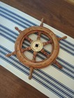 Vtg Maritime Nautical Cove Boat Wooden Ship Helm Steering Wheel 17    Wood Brass 