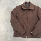1930s 40s Brown Pendelton Wool Belted Zip Jacket 