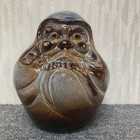 Japanese Pottery Daruma Statue Vintage Ceramic Figurine Glaze Bodhidharma 8 2 In