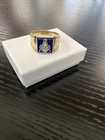Vintage Masonic 10k Yellow Gold Ring 8 5g  size 11 5 