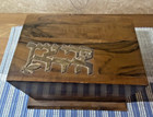 Vintage Olive Wood Etrog Box Jewish Judaica Israel 1950s