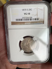 1875-s 20 Cent Seated Liberty Ngc Vg10 Still Lusterous Around Letters And Device