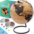 Large Cork Globe 12 6  With 300 Push Pins   World Map Pin Board For Travel Decor