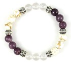 Crown Chakra Balancer 8mm Crystal Intention Bracelet W description Card
