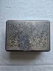 Vintage 800 Silver And Wood Trinket Jewelry Box