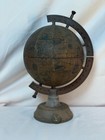  Globe Bar Set With Amber Glass Decanter   6 Shot Glass