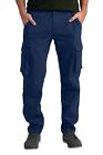 Mens Cargo Stretch Pants Classic Fit Straight Leg Outdoor Work Regular Fit Pants