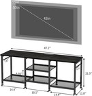 Black Led Tv Stand With Power Outlet For Up To 50 Inch Tv