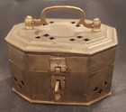 Vintage Brass Cricket Box Hinged Lids With Handle Ornate Copper 