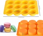 2 Pack 12 Cavity Round Silicone Baking Mold For Cookies Chocolate Candy Mini