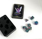 Aruohha Pink Floral Turquoise Core Dungeons And Dragons Sharp Edge Dnd Dice Set