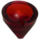 Viking Glass Ashtray 4    Uranium Glass Ruby Red Mid-century Modern