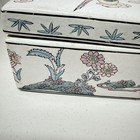 Vintage Chinese Ceramic Trinket Box 8 75  With Lid Crane Bird Floral Home Decor