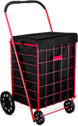 Folding Grocery Basket Cart Shopping Wheel Large Utility Laundry 18  X 15  X 24 