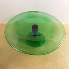 Orrefors Art Glass Cake Stand Emerald Green   Blue 12 x4  Vgc Sweden