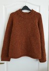 Toast Orla Donegal Wool Sweater Jumper Size Medium Cinnamon Brown Flecked Knit