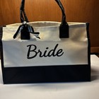 Top Design Canvas Bride Bridal Wedding Tote Bag With Handles  Shower  Bridal 