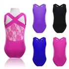 Toddler Girls Ballet Dance Leotard Skirt Gymnastics Lace Back Bodysuit Dancewear