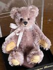 Vintage Miniature World Of Bears Mauvie Lavender Mohair Bear Boxed Coa Look