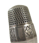 Vintage Stern Bros 10 Panel Diamond Dot Sterling Silver Thimble