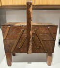 Antique Vintage Wood Wooden Top Handle According Style Sewing Box