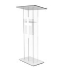 Clear Podium Plexiglass Lecturn Transparent Church Pulpit Christian White Cross