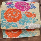 Japanese Kimono Taisho Retro Nagoya Obi Belt Peony