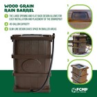 Fcmp Outdoor Wg4000 45 Gal Wood Grain Rain Water Catcher Barrel Container  Brown