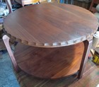 Solid Walnut Mid Century Round Coffee Table By Queen City   ct-262 