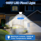 2 Pack 100w Led Flood Light Outdoor  10000lm Bright Led Work Lights Plug In  Ip6