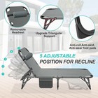 Folding Camping Cot Bed Adjustable 5-position Patio Steel Outdoor Lounge Chair W