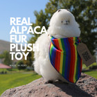Plush Toy Llama Made With Real Alpaca Fur   9    Free Shipping   Bag   Bandana