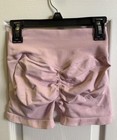 Women s Pink Seamless Athletic Shorts Stretch Elastic Waist Xs 3 5  Inseam