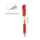Red Gel Pens 30pcs Fine Point Clear Rod With Red Soft Grip 0 5mm Roller Ball