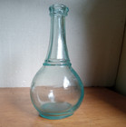1870s Bulbous Sauce Bottle With Paneled Neck Crude Applied Lip