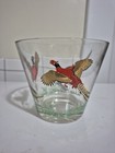 Vintage Hazel Atlas Glass Ice Bucket Hand Painted Pheasants