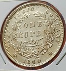  bb7 old  East India Company 1840 Victoria Silver Rupee Indian Head 11 6gm