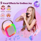 Portable Bluetooth Karaoke Speaker   2 Wireless Microphones Mini Karaoke Machine