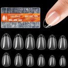 Extra Short Coffin Fake Nails Soft Gel Nail Tips  600pcs Full Cover Clear Press 