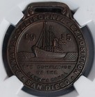 1915 Panama-pacific Expo Completion Badge San Diego Ca Gilt 50mm Medal Ngc Ms65
