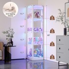 68  Tall Corner Curio Cabinet W  Rgb   Human Sensor Lights  4-shelf Glass Door