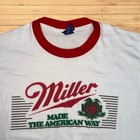 Vintage Miller Genuine Draft Beer T Shirt Ringer 80s