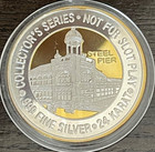 Tropworld Atlantic City Nj  40 Silver Strike Steel Pier 24 Karat Gold Plate