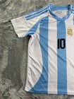 Adidas Argentina Lionel Messi 10 Soccer Jersey Youth Size 28 3-star Home Kit