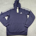 Adidas Hoodie Sweatshirt Mens Mt Blue Legend 3-stripes Fleece Pullover Gk9073