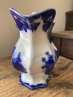 Antique 19th C Victorian Ironstone Flow Blue Cream Pitcher