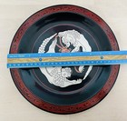 Vintage Double Lioness Playing Embroidered Ball Lacquer Tray 11    Diameter 